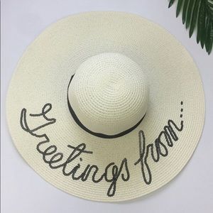 Choies beige sequin letter pattern sun hat